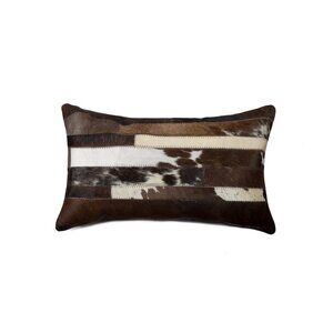 Natural Home Decor Torino Madrid Cowhide Pillow | 1-Piece | Chocolate & natural